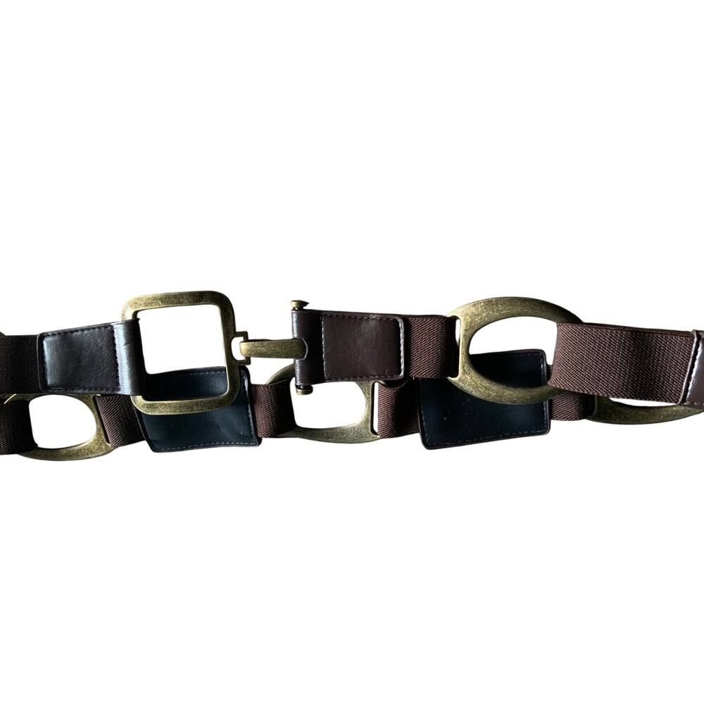Vintage Chain-link Belt Brown Gold 39" C16